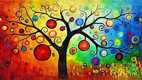 pintura de acuarela del árbol de la vida